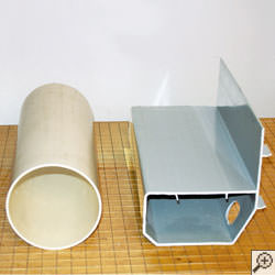 Our basement drain system compared to generic PVC basement pipe.