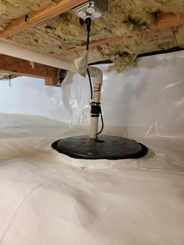 Discharge line to drain away from site.