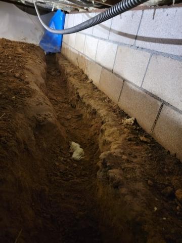 Excavation for Perforated Pipe.