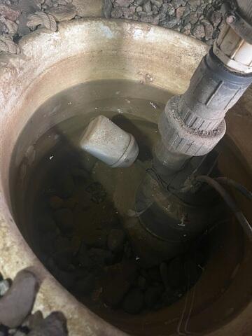 Tank style sump pump not connected to any sub drain features.