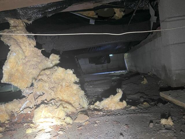 More insulation and wires hanging