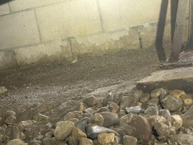 Visible water line shows max height of standing water reaching 4