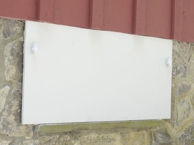 head-on view of one of our doors installed in for crawl spaces